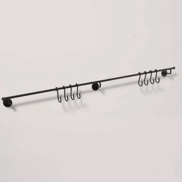 36” Modern Trim Metal S-Hook BLACK Wall Rack Hearth & Hand™ Mounted Coat Storage